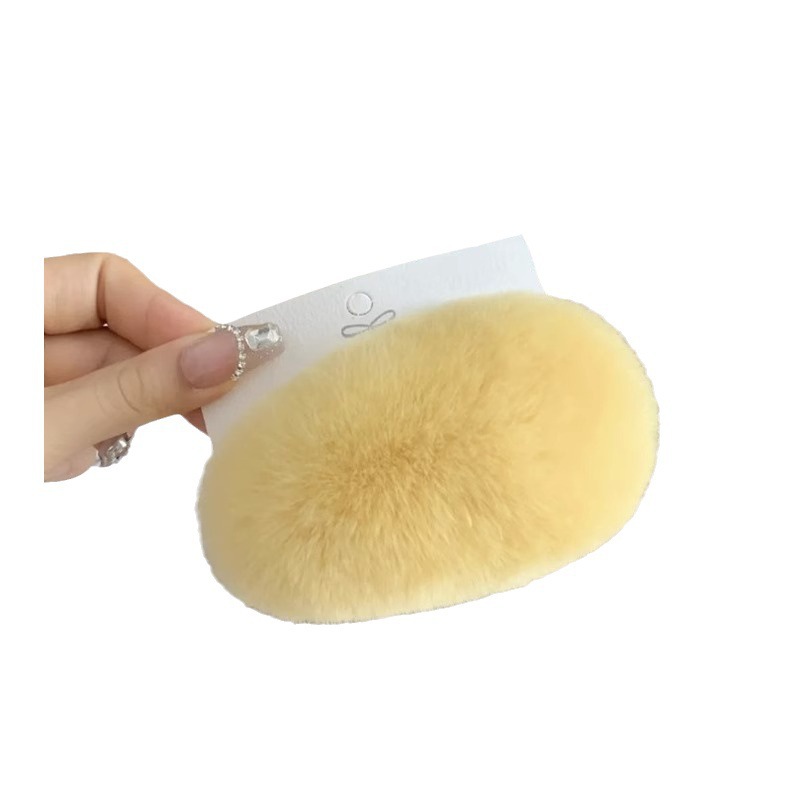 Super large ins clip with real rex rabbit fur, fur hair clip, super fairy-like Korean plush hair accessory, cute fur bb card side clip Item Picture