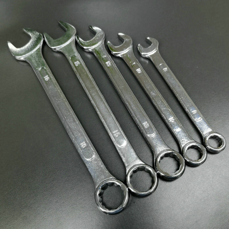 Niu Li chrome-plated forged plum blossom opening dual-purpose wrench, a multi-functional household manual auto repair and garden hardware tool details Picture