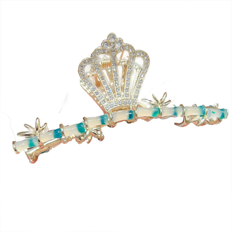 New national trend ancient-style bamboo joint crown claw clip for women, large shark clip, high-end hairpin, exquisite and beautiful hair accessory Item Picture