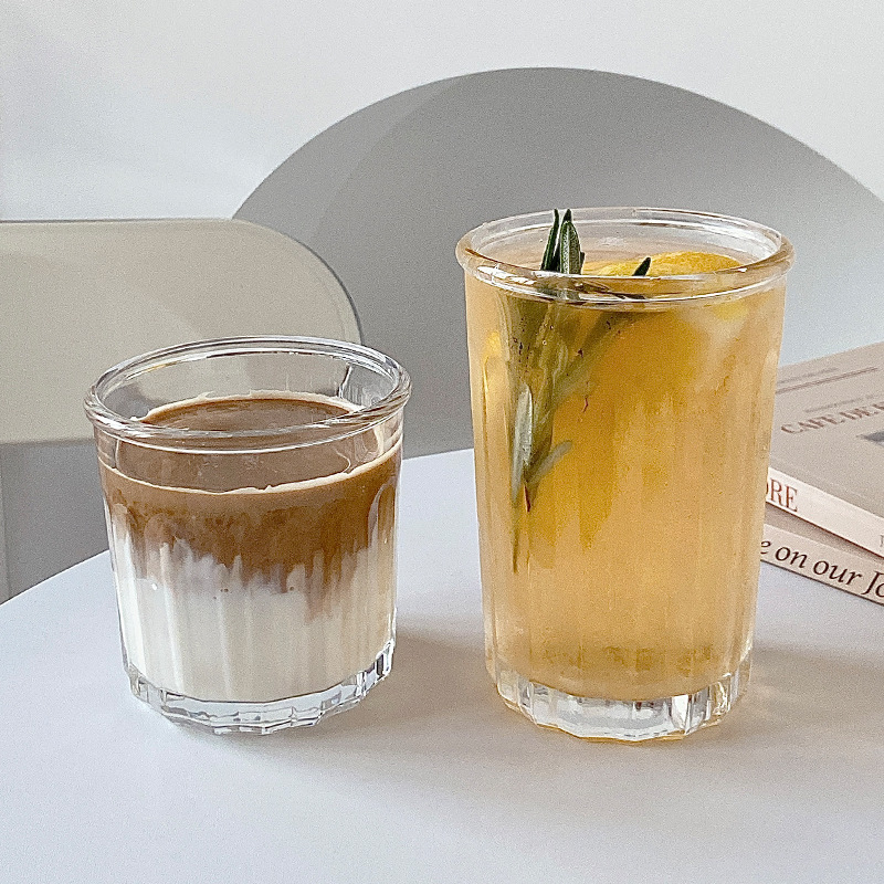 Bolimei Korean InS-style large-capacity glass cups, cold brew coffee cups, glass cups wholesale, milk cups full figure