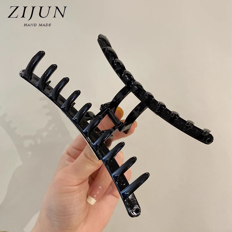 "Super powerful catch!" Korean gold label letter gripper, large one-line hair clip, women's back head updo gripper, high-end headwear Specification drawing