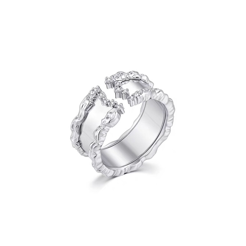 European and American style mirror design open ring, women's niche design sense, fashionable, individual, simple, ins style ring trend Item Picture