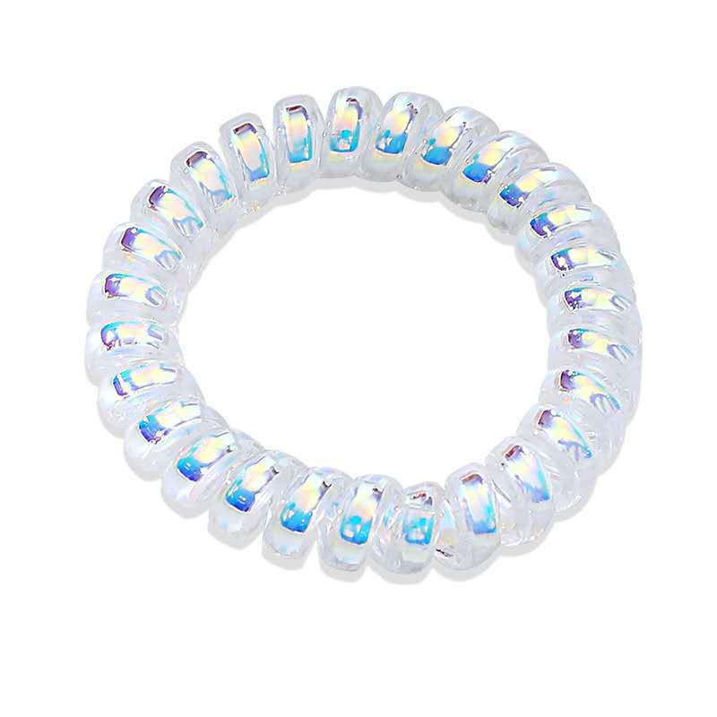 Telephone line hair band, laser mermaid hair tie, Korean-style high-end phone band, high-elasticity women's rubber band DIY hair accessory Item Picture