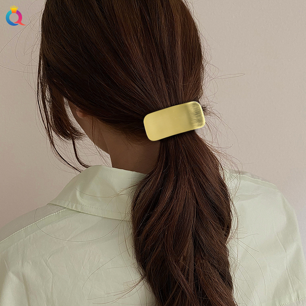 Qiyue Korean version cold style geometric metal cutout hair band, square rubber band, circle V-shaped hair tie, hair accessory Specification drawing