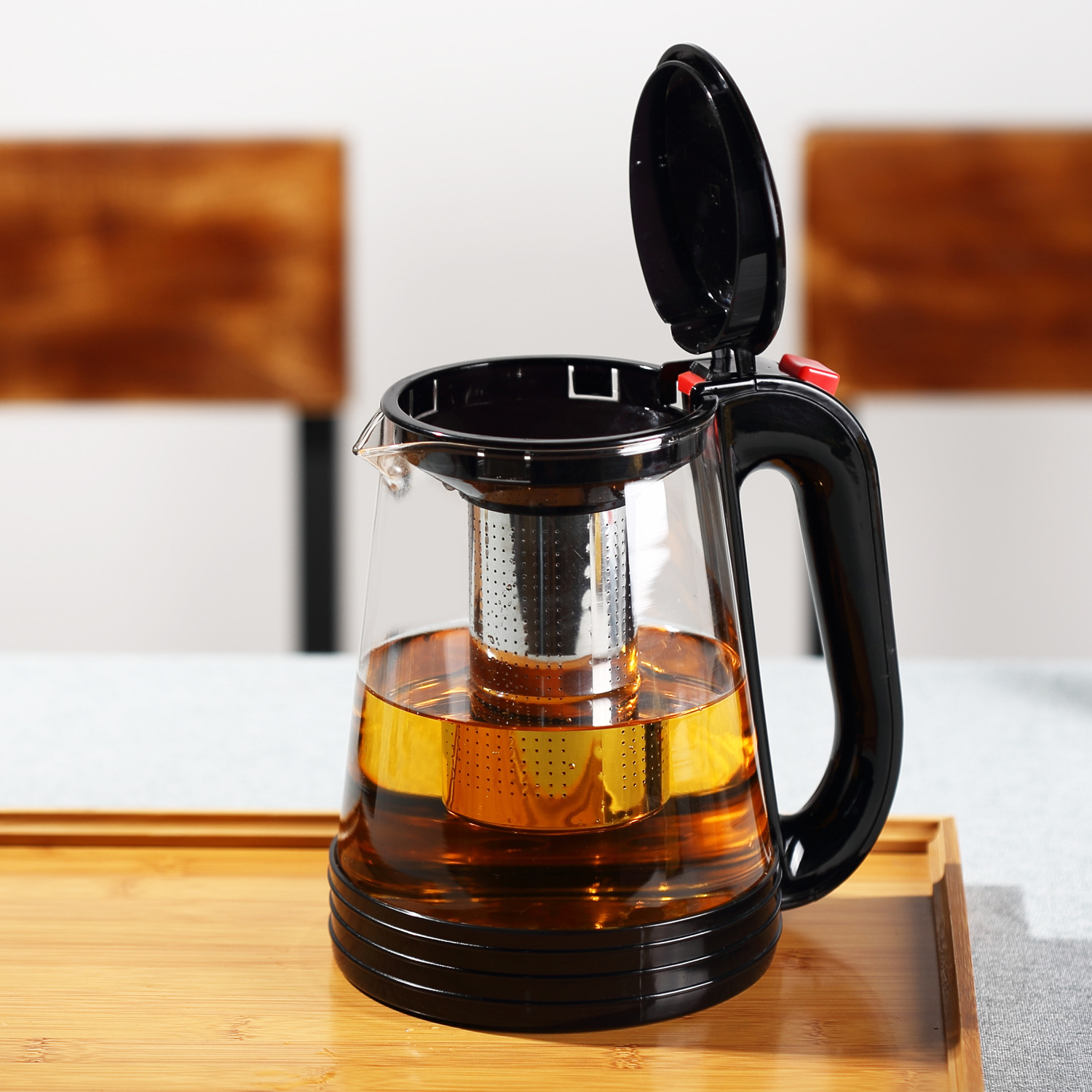 European-style household teapot, high borosilicate heat-resistant kettle, 2-liter glass teapot, filter screen juice pot, Carla pot Specification drawing