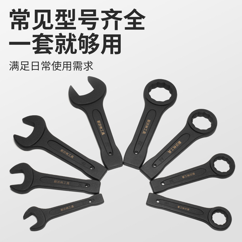 Factory direct sales of heavy-duty percussion open-end wrenches, hand straight-handle hardware tools, repair open-end wrenches, percussion wrenches Application Scenario