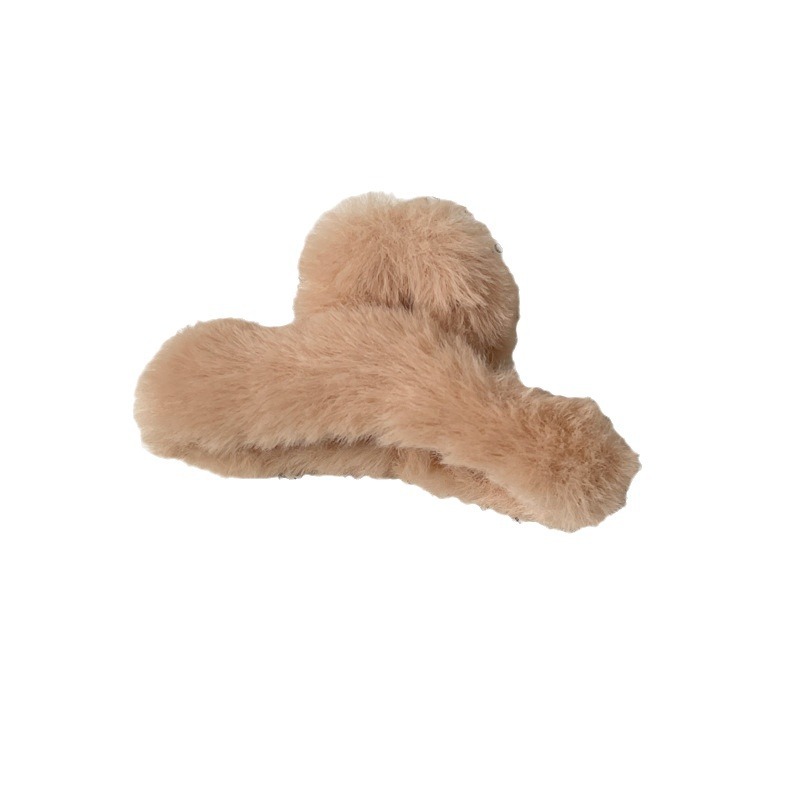A cute rabbit-like hair clip, a medium-sized hairpin for women, a row of fluffy grabber, a small plush hair clip with the back of the head Item Picture