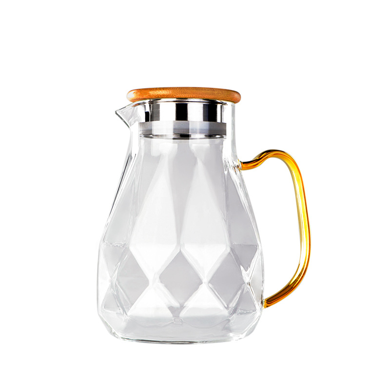 Creative and simple cold water bottle home set, high borosilicate thickened glass cold water bottle, transparent glass cup drinking cup Item Picture