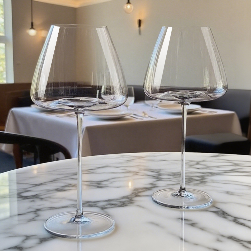 German craftsmanship crystal glass wine glass set, home high-end wine glass, Burgundy highball glass with a large belly full figure