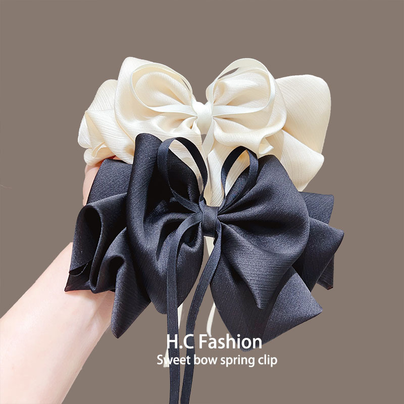 French gentle and elegant bow, ribbon, spring clip, children's face, small back of the head, hairpin, grappling clip, hairpin headwear full figure