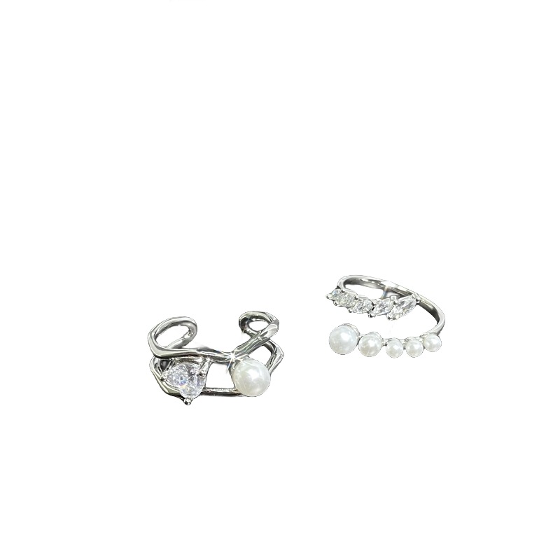 High-end pearl irregular opening ring for women, light luxury, fashionable, individual, sweet, cool and cold style index finger ring Item Picture