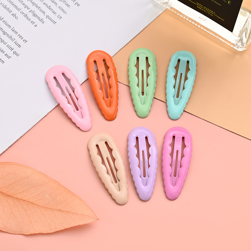 Children's hair clips, ins cream glue DIY hair clips, oil-dripping colorful girls' hair accessory clips, broken hair bangs clips Specification drawing