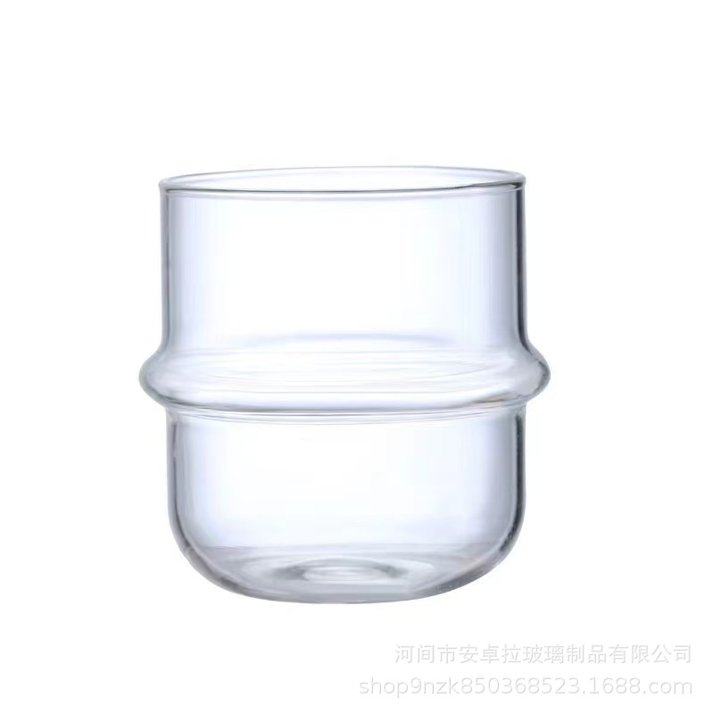 Design sense: Niche retro transparent glass cup, cute hat cup, milk cup, latte cup, dessert cup, coffee cup Item Picture