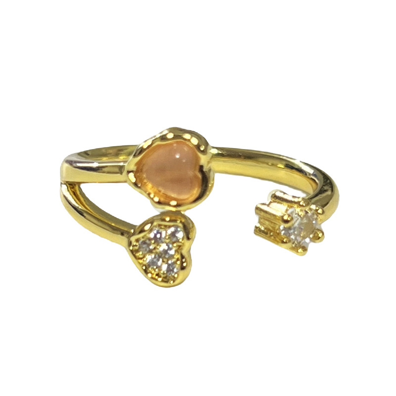 A niche, high-end, light luxury, individual crown cat's eye open ring, feminine charm, Hong Kong style, versatile, layering ring trend Item Picture