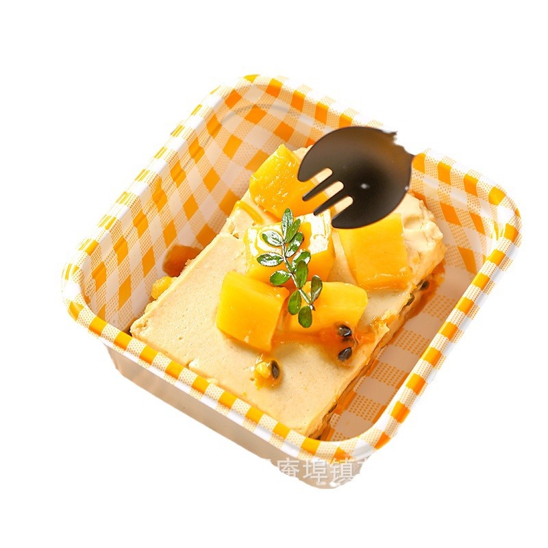 Japanese checkered bento box, tiramisu packaging box, multi-layer hand-painted cake box, macaron dessert packing box Item Picture