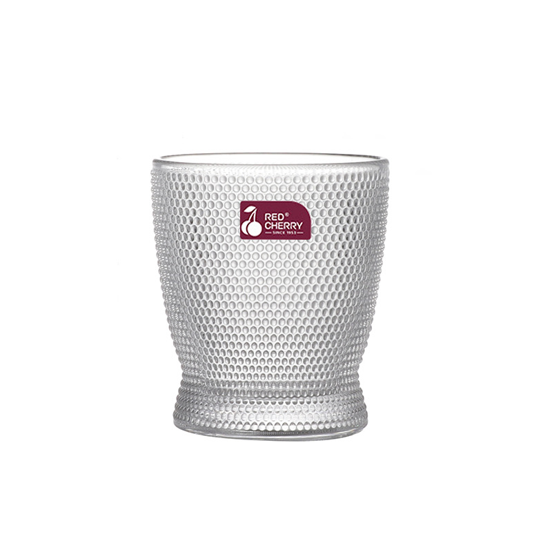 Household glass cups, small-waisted juice cups, restaurant commercial high-appearation-level water cups, milk cups, thickened vertical stripe juice cups Item Picture