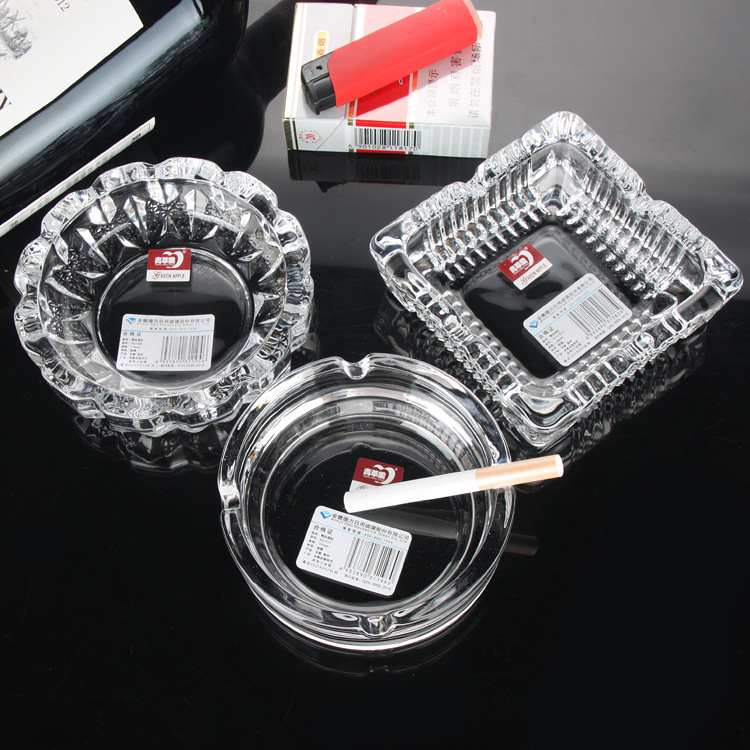 Green apple crystal glass ashtray, square wheel ashtray, hotel, guesthouse, guest room, club, office, conference YG1016-3 Specification drawing