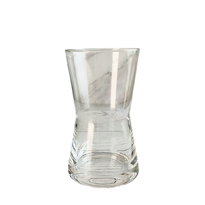 Cinched glass drink cups, beverage juice cups, soda sparkling water cups, latte coffee cups, cocktail wine glasses Item Picture
