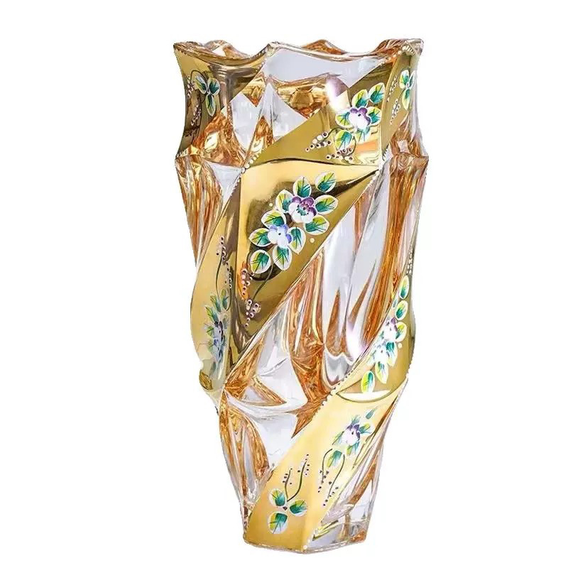 A fashionable and light luxury hand-painted enamel vase with Bohemian-style countertop for home decoration Item Picture