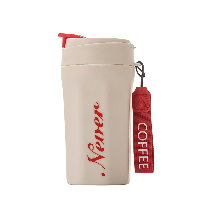 Coffee cup, travel cup, high appearance level, double-drinking glass cup, office water cup, portable cup, cola cup Item Picture
