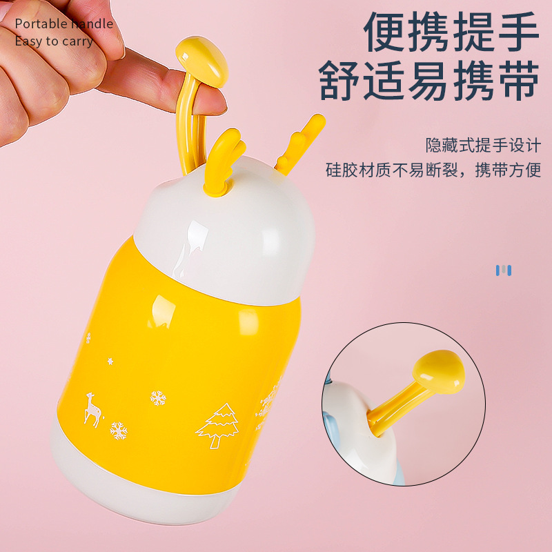 Creative and cute water cups, new student portable cups, ground promotion small gifts, double-layer heat-insulating glass water cups, gift distribution details Picture