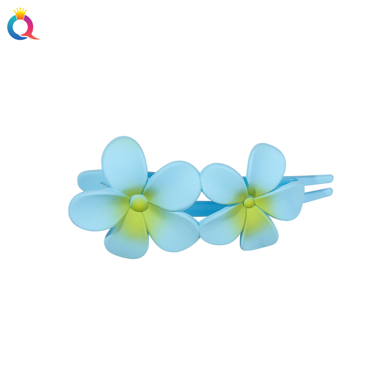 Wholesale of Qiyue colorful flower duckbill clips for women's back of the head, side clips of bangs, and half-tied frellia hair clips Item Picture