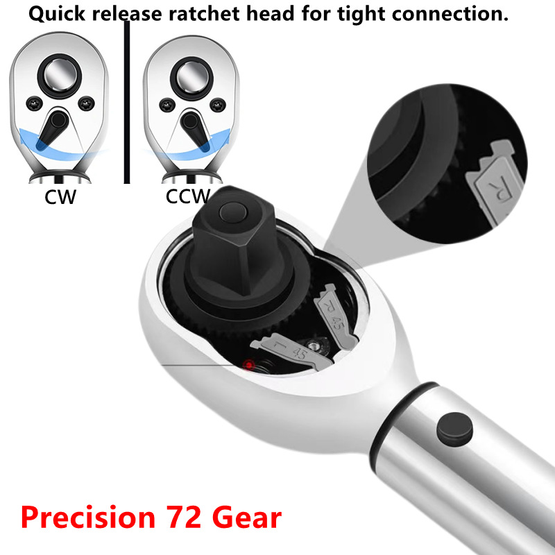Bicycle torque wrench set 2-20NM 1/4 ratchet socket torque wrench factory direct sales Specification drawing