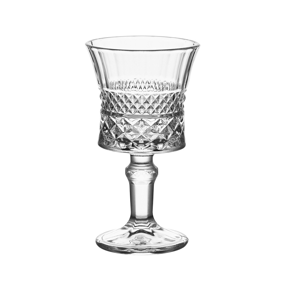 European retro engraved glass cups, mini exquisite tall sweet wine glasses, high appearance level spirits and foreign wine embossed cups customization Item Picture