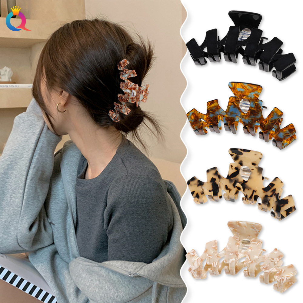 Qiyue high-end hair clips, acetate grabbers, large shark clips, back of the head, hair curls, hair grabbers, hair accessories wholesale details Picture