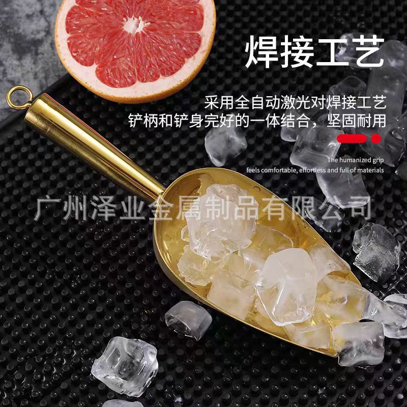 Thickened stainless steel ice spatula for popcorn, flour, rice, feed, dried fruits, tea and milk tea shops, commonly used food spatula Application Scenario