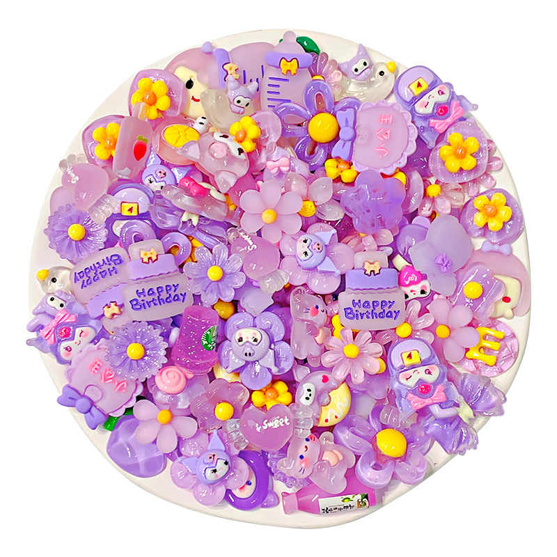Resin small accessories, ice-transparent mixed diy cream glue accessories, crocs, clothing, hair accessories materials, jewelry accessories Item Picture