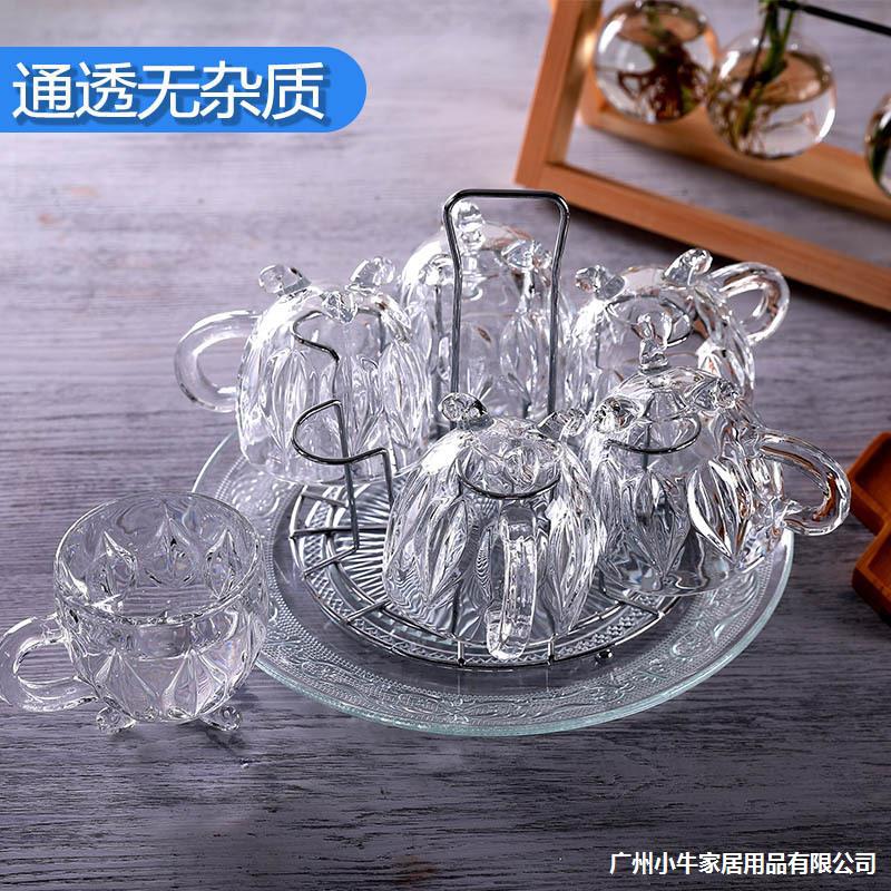 Glass cup home set, handle, tea cup, beer cup, milk cup, juice cup, thickened heat-resistant cup Specification drawing