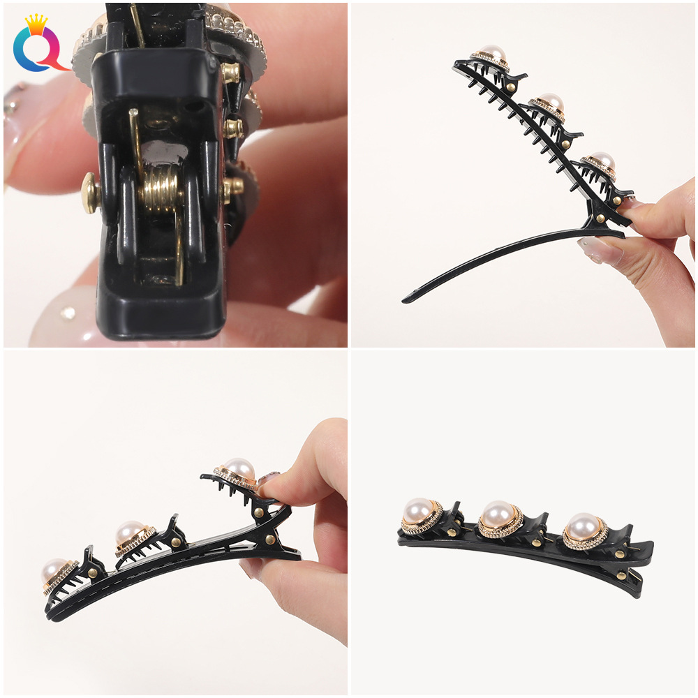 Qiyue Cross-border Bangs Clips, women's braided hair clips, small accessories, hair-breaking gadgets, side clips, duckbill clips wholesale Specification drawing