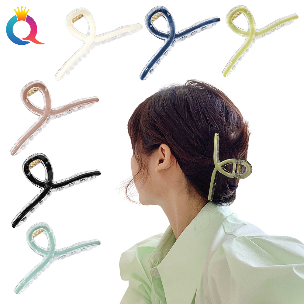 Qiyue Amazon Cross-border Oil Drip Cross Hair clips, personalized back head updo hair grabber, Shark Clip women's hair accessories wholesale full figure