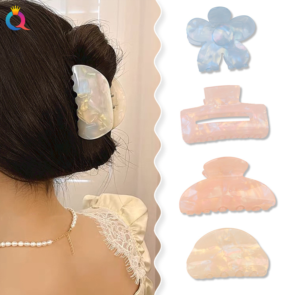 Qiyue Cross-border Fashion PVC hair clips with a high-end feel, shark clips, acrylic grabbers, and wholesale hair styling accessories details Picture