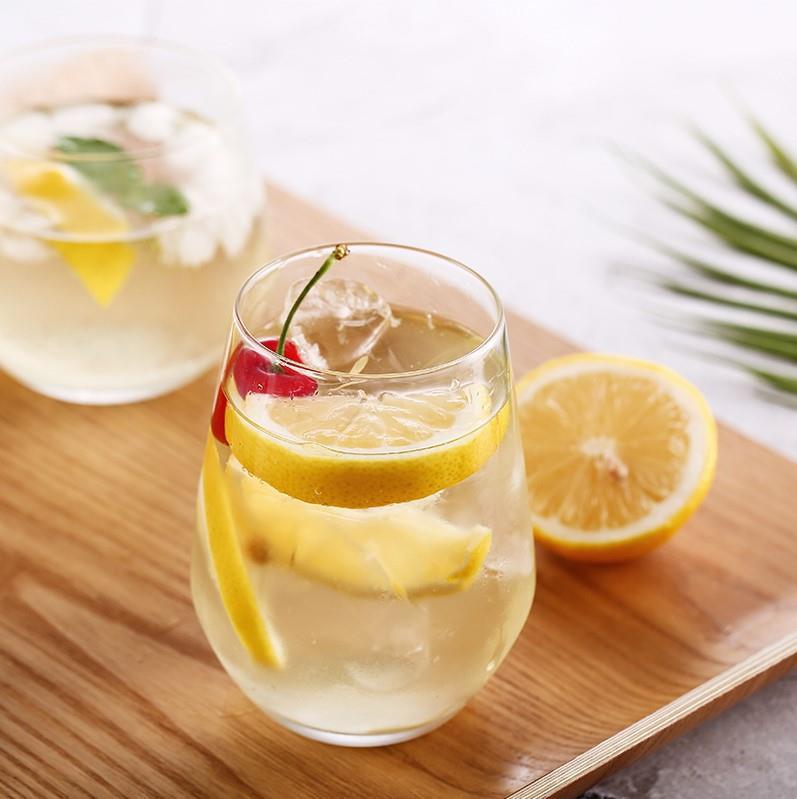 The 400ml tempered glass heat-resistant water cup with a cold cut from La Mercia, France, is simple and suitable for home use Specification drawing