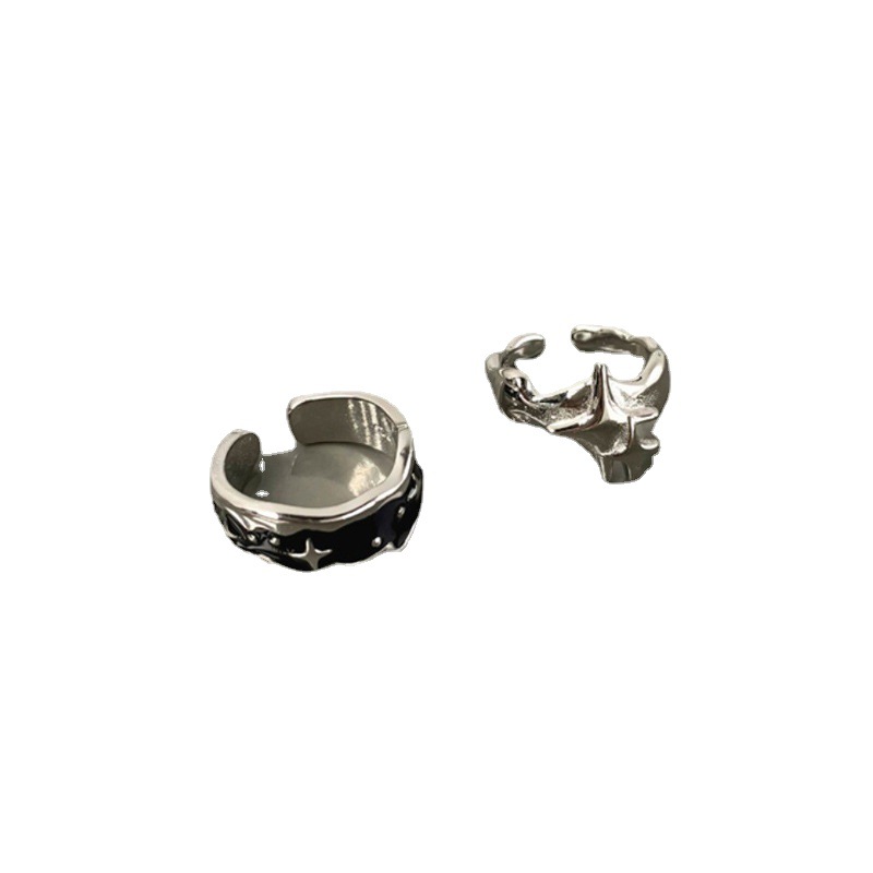 Starlight dark style neutral open ring for women, cool and trendy, adjustable couple's ins light luxury high-end personality ring Item Picture