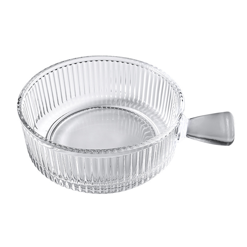 Glass salad bowl with handle, popular tableware, rice bowl and plate, individual baking, instant noodle soup bowl, dessert and yogurt bowl Item Picture