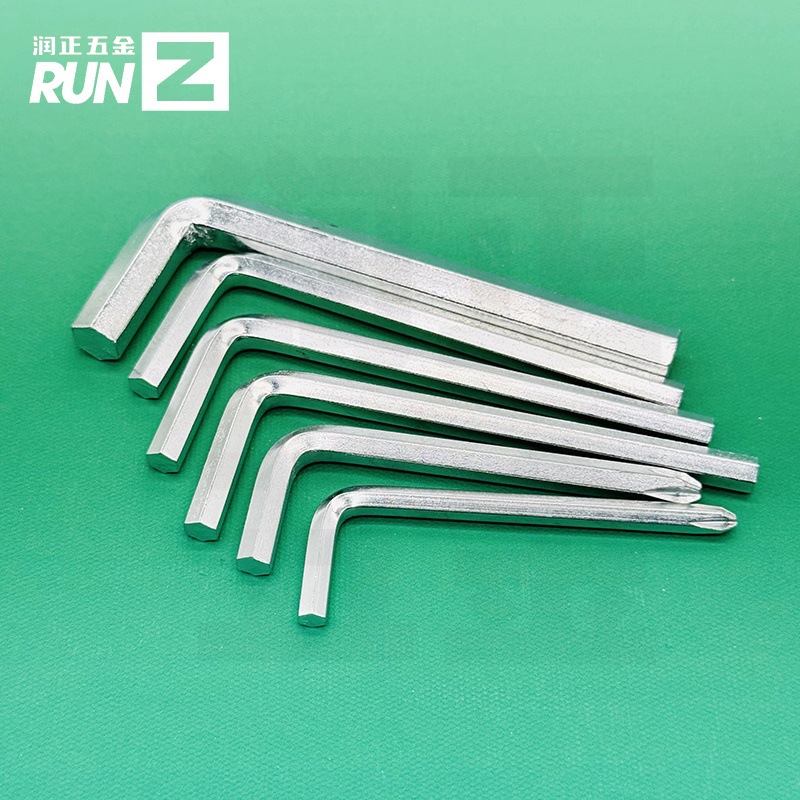 Customized hex socket L-shaped wrench, pressed hex key, hardware tools, bicycle matching hex wrench Specification drawing