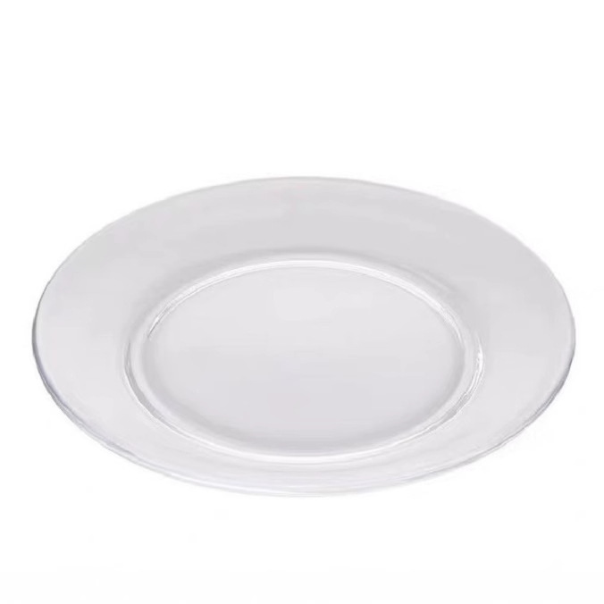 Bojiang simple round tempered glass dinner plates, fruit dessert salad plates, Western dinner plates Item Picture