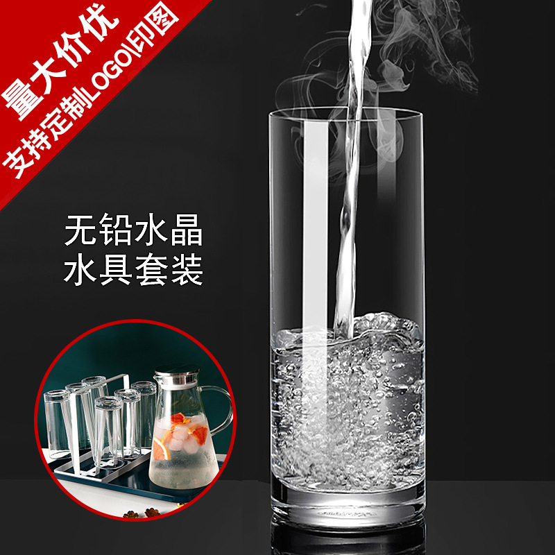 Wholesale of straight glass cups, water cups, beverage juice cups, milk cups, green tea cups and straight cup sets for restaurants Specification drawing
