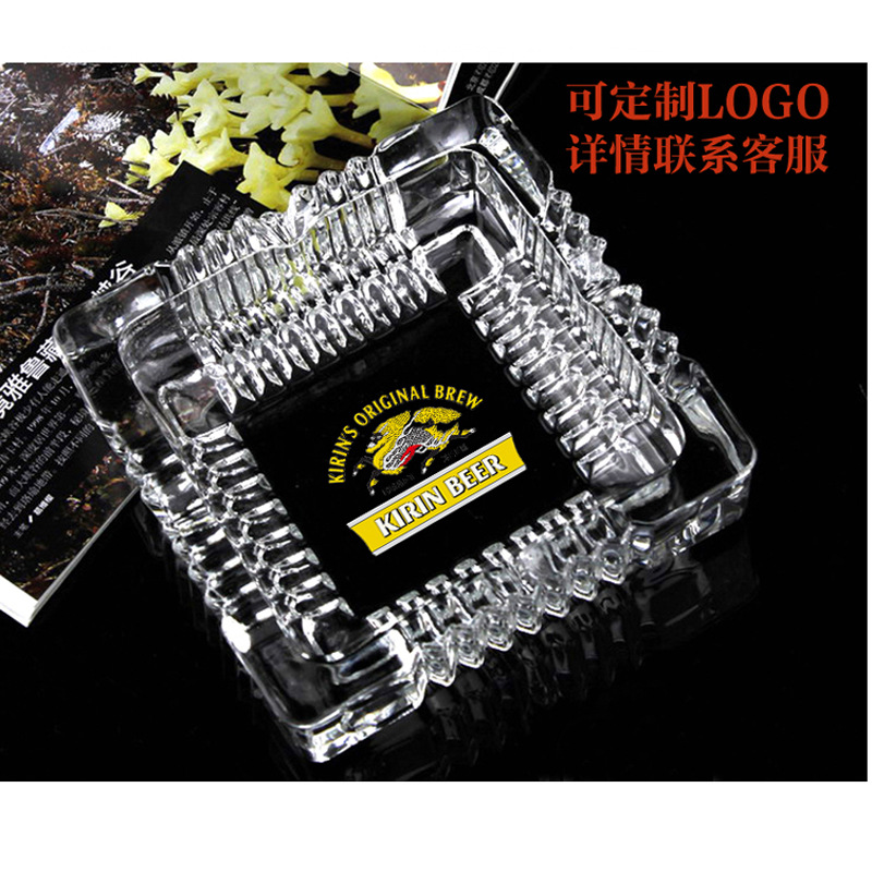 Green apple crystal glass ashtray, square wheel ashtray, hotel, guesthouse, guest room, club, office, conference YG1016-3 Item Picture