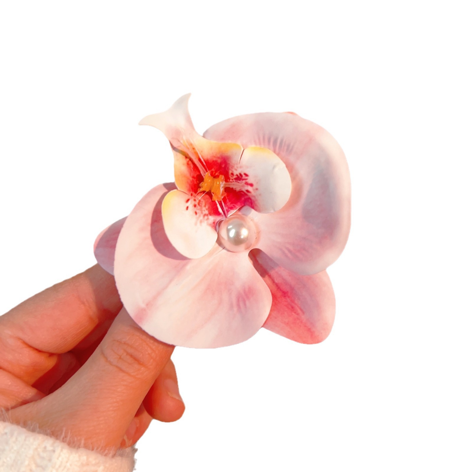 Wear flowers for this life ~ Phalaenopsis hairpin, French super fairy pearl hairpin, high-end flower hair accessory, forest-style duckbill hairpin Item Picture