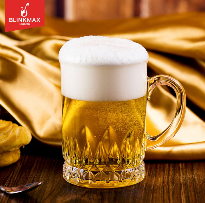 Lizun Beer handle cup, transparent gift glass water cup, bar juice drink cup, large capacity Specification drawing