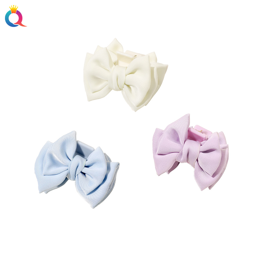 Qiyue sweet and cute bow hair clips, small claw clips, bangs clips, side hair clips, women's hair accessories and headwear wholesale Item Picture