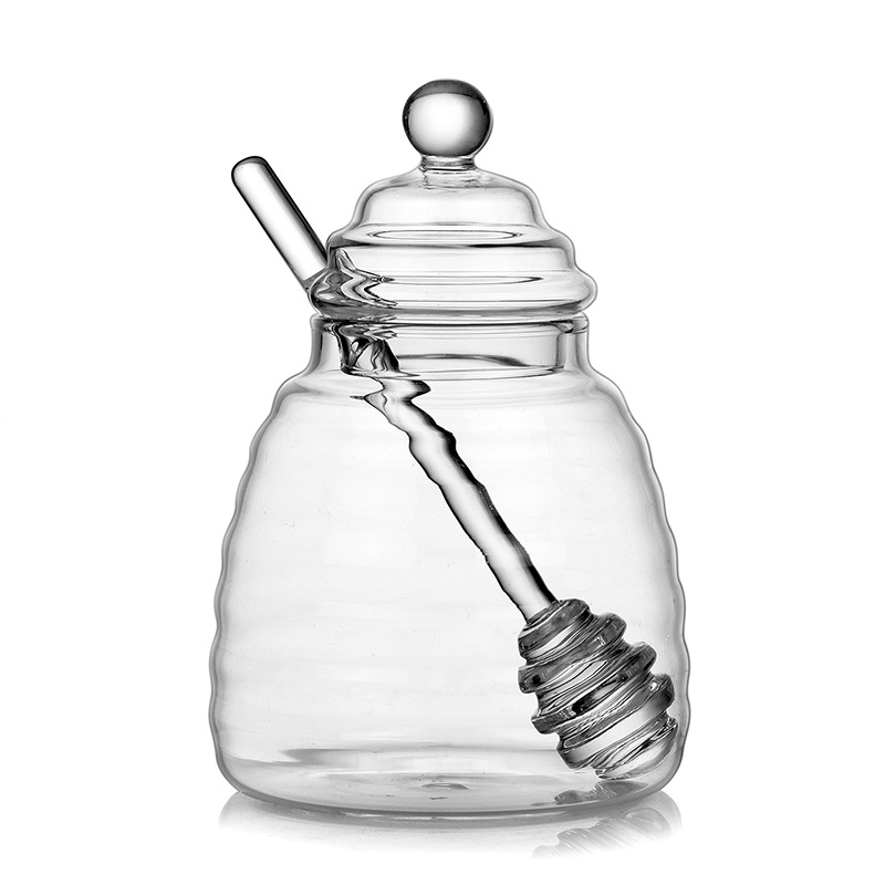Household honey jars, high borosilicate glass jars, kitchen storage jars, transparent sugar jars, grain storage jars, flower tea jars Item Picture