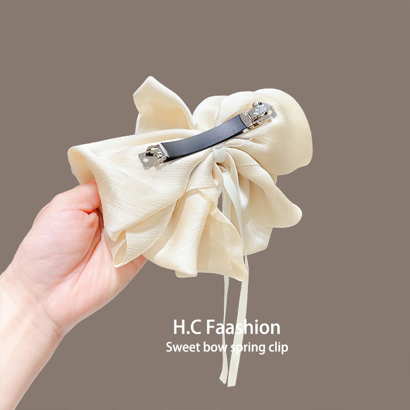 French gentle and elegant bow, ribbon, spring clip, children's face, small back of the head, hairpin, grappling clip, hairpin headwear Application Scenario