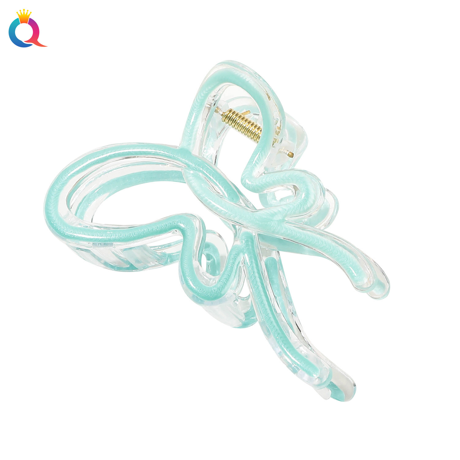Qiyue gradient Oil Drip Grab clip, butterfly hair clip, high-end shark clip, back head updo hair clip, hair accessory for women wholesale Item Picture