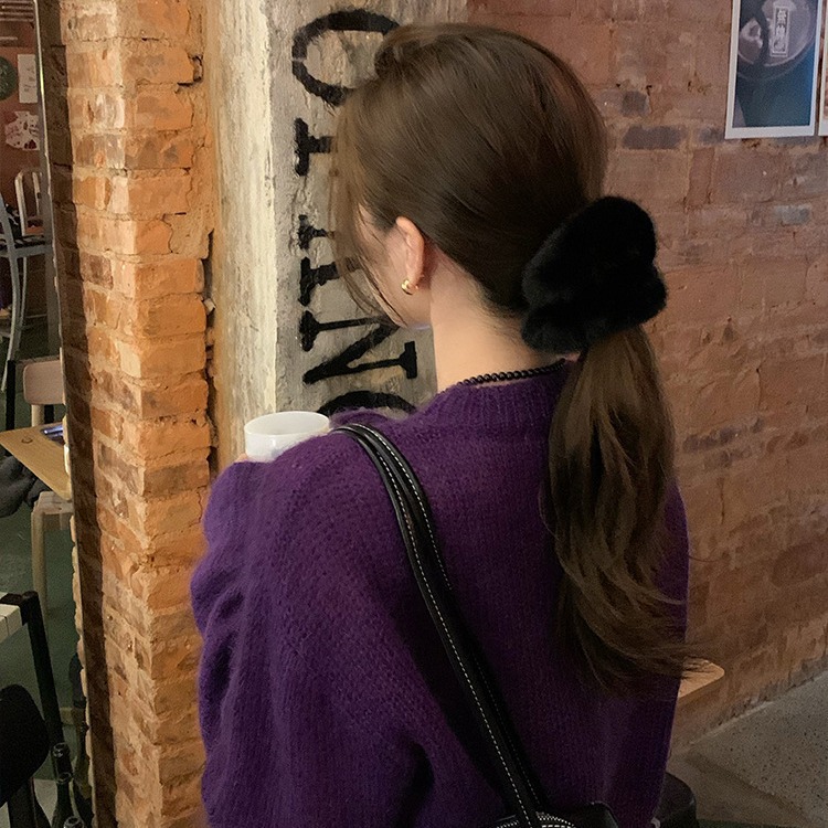 Soft and glutinous faux mink fur, fluffy cloud hair band, rubber band, women's hair tie, hair tie, 2023 new style, high-end and elegant Application Scenario