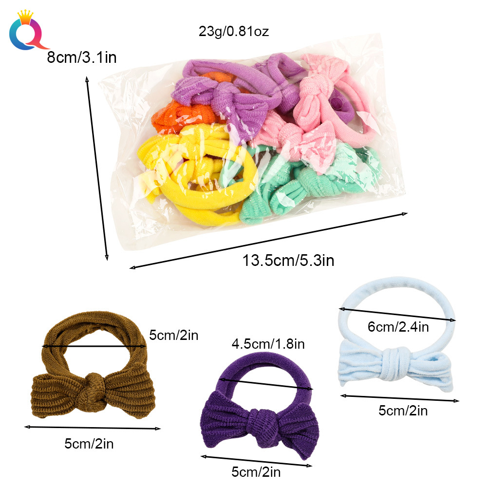 Wholesale of Qiyue children's candy-colored towel loops, high-elasticity bow hair ties, durable hair ties, leather bands and hair accessories Application Scenario